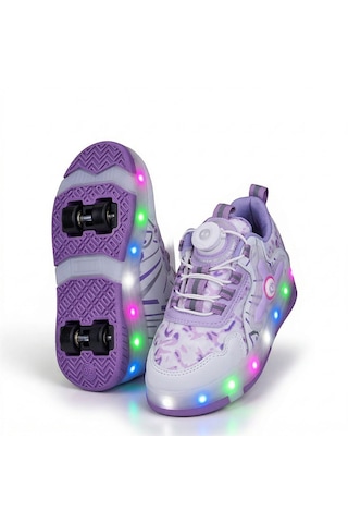 Awm Ndrops Ortopedik Çocuk Işıklı Tekerlekli Sneaker Lila