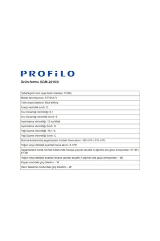 Profilo ATT6A371 Teleskopik Aspiratör Inox