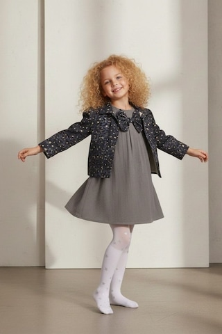 Mnk Baby & Kids Ceketli Elbiseli Kız Çocuk Takımı M00794 Gri