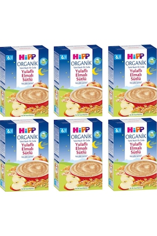 Hipp Organik İyi Geceler Yulaflı Elmalı Sütlü 6+ Ay Kaşık Maması 6 x 250 G