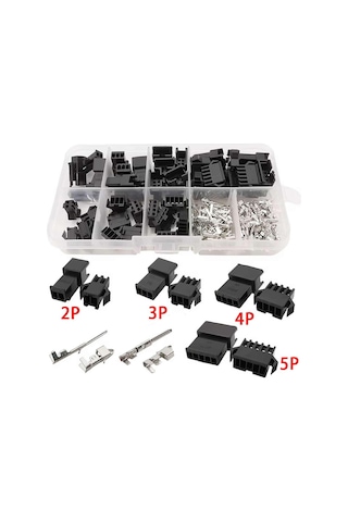 Jst Sm Konnektör Set 200 Parça Set Kutulu 2 3 4 5 Pin Erkek Dişi Terminal Konnektör Sıkmalı Pin