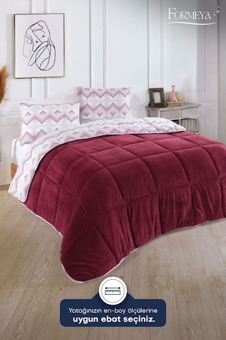Formeya Bordo Tek Kişilik Wellsoft Yorgan Yastık Kılıflı
