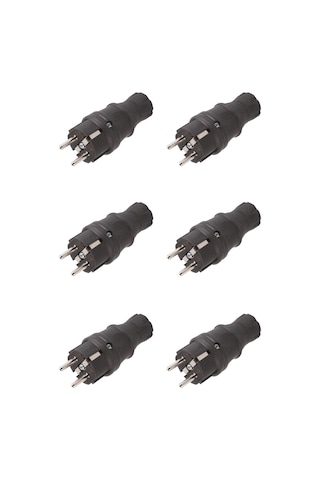 Mutlusan 1X16 Monofaze Topraklı Erkek Düz Fiş- 6'lı Paket