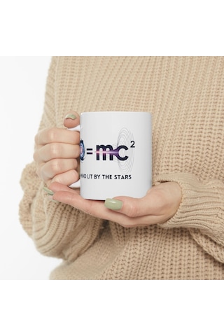 E Mc² Einstein Kupa, Bilimseverler Ve Fizikçiler İçin Tasarım Kupa Bardak Hediyesi Beyaz