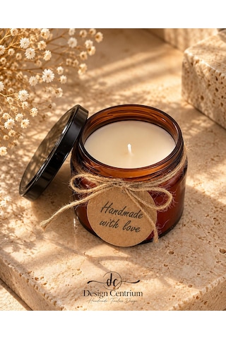 Amber Élegance Amber Kokulu %100 Soya Aromaterapi Wax Mum-300cc Kahverengi