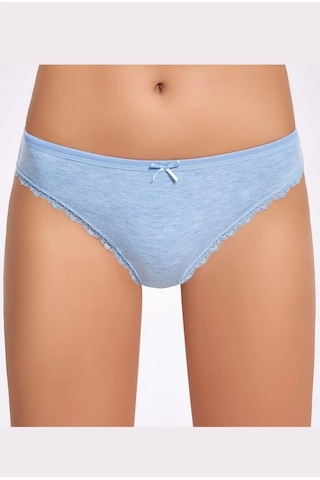 Melanjlı Dantelli Bikini Külot 001