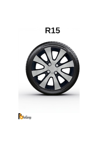 Chevrolet Aveo 15'' İnç Jant Kapağı 4 Adet Siyah Gri C101