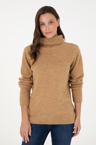 U.S. Polo Assn. Kadın Camel Balıkçı Yaka Kazak 50294257-VR015
