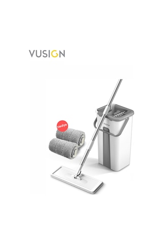 Vusıgn Düz Mop Paspas Seti Kovası Ve Mikrofiber Moplu Temizlik Seti 123 Cm