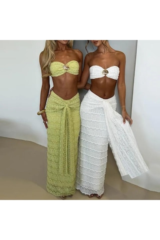 Yeşil Sydney Seashell Lace Etekli İkili Taklım Yeşil