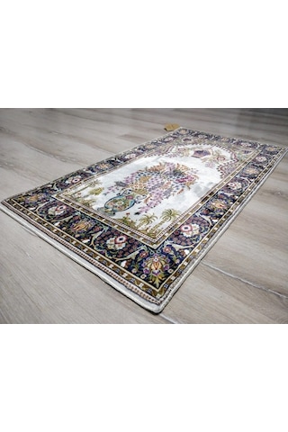 Bambu Halı Seccade Sec13 Krem Namazlık 70x110 Cm