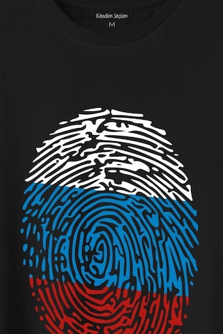 Fransa Bayrağı Damgası Parmak İzi Baskılı Tişört Unisex T-shirt 001