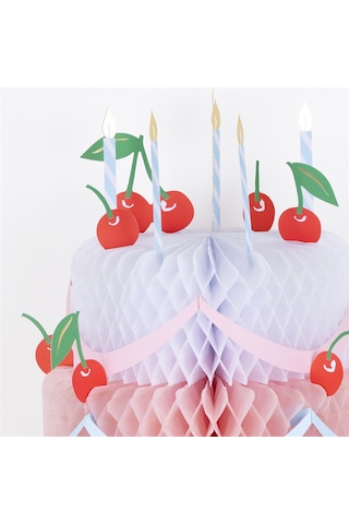 Meri Meri - Honeycomb Birthday Cake Decoration - Petek Doğum Günü Pasta Süsü Tüm Yaşlar