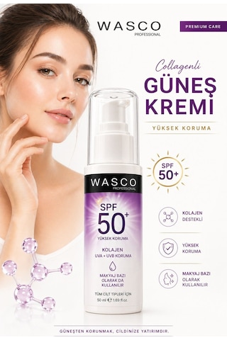 Yaşlanma Karşıtı Spf50+ Kolajenli Güneş Kremi Collagen-panthenol-hyaluronic Acid 50ml