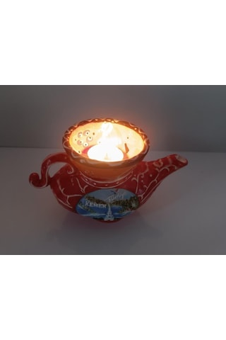 Mumluk Mum Alaadin'in Sihirli Lambası Biblo Seramik Ev Ofis Dekor Süsü