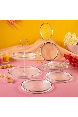 Fecra Loren 7 Parça Servis Ve Sunum Seti Siyah Fileli