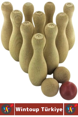 Eğitici Oyuncak El Göz Koordinasyonu Beceri Geliştirici Doğal Ahşap Çok Şık Çocuk Bowling Oyunu Seti