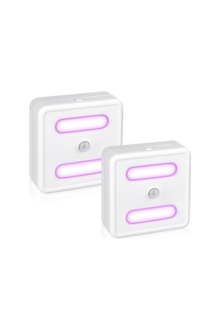 Konesam Td002 Hareket Sensörlü Uv Cihazlı Led Lambası - Pilli Dolap Işığı, Tuvalet Işığı, Ev İçin Otomatik Açık/kapat, Mikrobakteri Öldürücü, Kolay Kurulum Beyaz