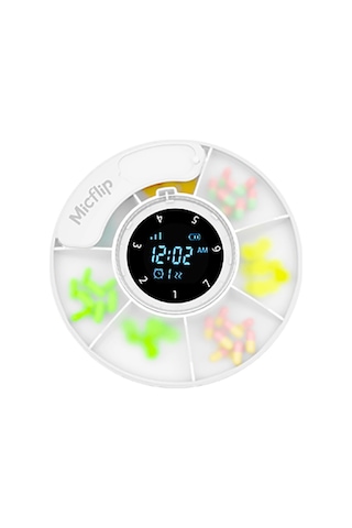 Micflip S03 Alarm Ve Takip Özellikli Akıllı İlaç Saklama Kutusu Beyaz