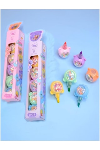 Pullu Ayıcık Yumurtlayan Fosforlu Kalem 1 Paket 5 Renk Pullu Ayıcık Figürlü İşaret Kalemi Mini 5 Li Fosforlu Kal Genel