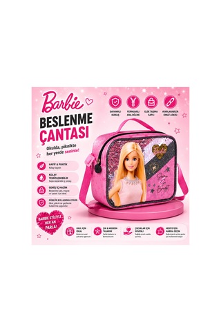 Barbie Beslenme Çantası Tek Bölmeli Pembe