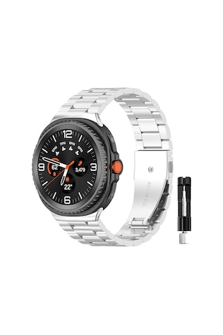 Samsung Galaxy Uyumlu Watch 8 42mm 44mm Classic 46mm Kordon Klipsli Metal Kordon 04 +kısaltma Aparatı
