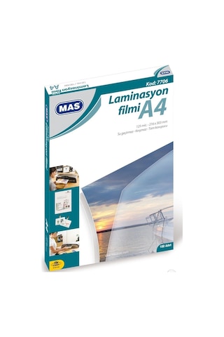 Mas 7706 A4 125 Micron 100'lü Laminasyon Filmi