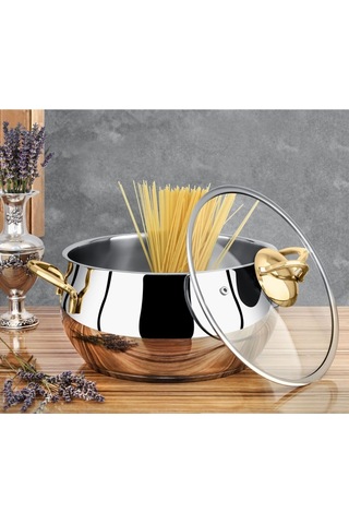 Remetta Serena Gold Çeyiz Seti Takımı 18 Prç Tencere Tava Gri