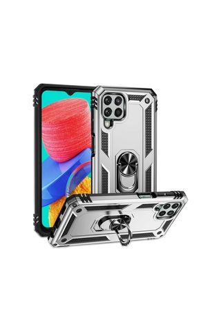 Galaxy M33 Kılıf Zore Vega Yüzüklü Standlı Zırh Kılıf