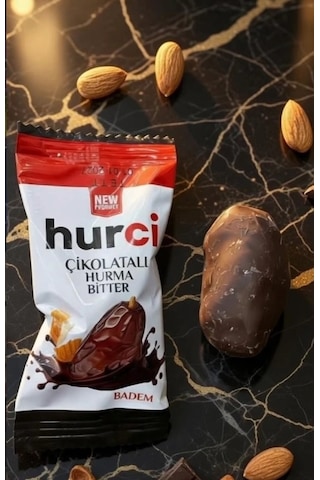 Hurci Bitter Çikolata Kaplı Bademli Hurma 1000 Gr