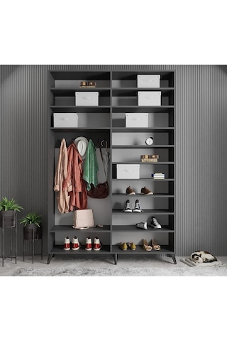 Açelya Portmanto Vestiyer Füme Beyaz M8-160 cm