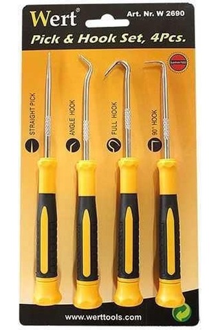 Wert 2690 Delici Biz Iğnesi Ve Kanca Seti 4 Parça Açılı Tam Kanca