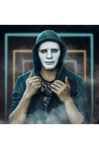 Beyaz Renk Hip Hop Anonim Jabbawockeez Dans Maskesi 18x19 Cm Yetişkin