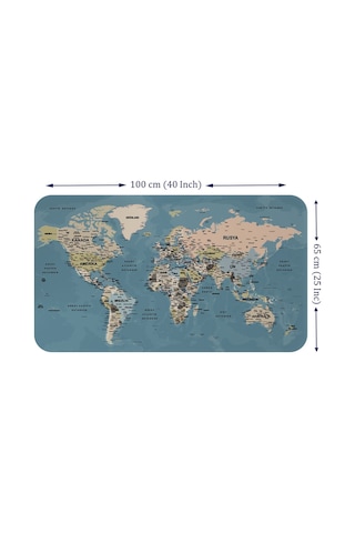 Eğitici - Öğretici Dünya Ve Türkiye Haritası Çocuk Odası Duvar Sticker-60x105-3889 Çok Renkli