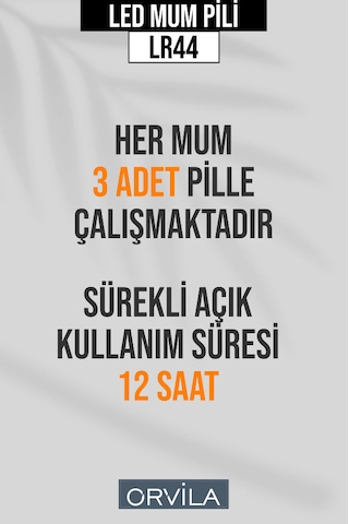 10 Adet - Yedek Pil Pilli Ledli Mumlar Için +12 Saat Giden Yeni Ek Lr44 Düğme Ag13 Batarya