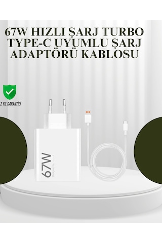 67w Güçlü Şarj Adaptörü Ve Turbo Kablo Uzun Ömürlü Dayanıklı Tasarım