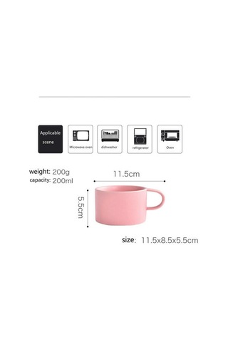 Kahve Kupa Seramik Süt Latte Kupası Sevimli Tumbler Bardaklar Avrupa Tarzı Saf Renk Çift Seramik Kupa Yaratıcı Hediye Drinkware Kupalar Pembe Ahşap