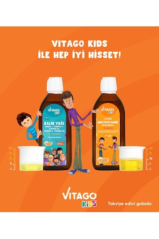 Vitago Kids Balık Yağı 150 ML + Multivitamin Şurup 150 ML
