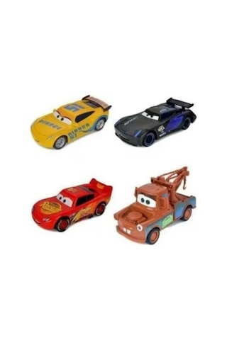 Metal Cars Şimşek Mcqueen Mater Oyuncak Arabalar 4'lü Set