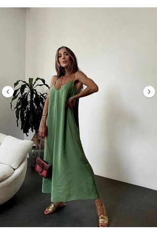 Aerobin Uzun Elbise Haki