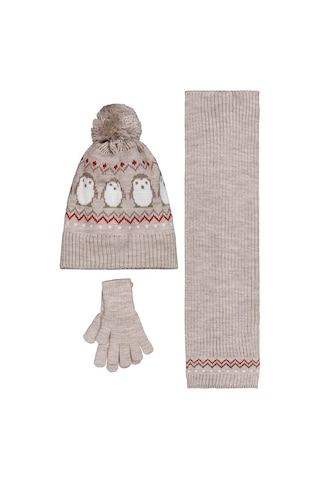 Civil Baby 6-18 Ay Atkı Bere Eldiven Set - Bej Bej
