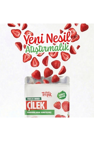 Dondurularak Kurutulmuş Çilek 18 G Freeze Dried Meyve Cipsi Çıtır Meyve Kurusu 2 Adet