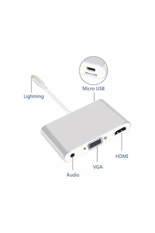 İphone İpad P32 Hdmi Vga Av Audio Dönüştürücü Adaptör- 5775