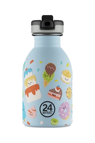 Kids Bottle Sweet Friends Pipetli Paslanmaz Çelik Çocuk Su Matarası 250 Ml Mavi