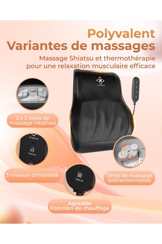 Massagewerk Shiatsu Sırt Ve Boyun Masajı Isı Fonksiyonlu Elektrikli Boyun Masajı Ergonomik, Kas Gerginliğini Ve Ağrıyı Gidermek İçin İdeal Gri