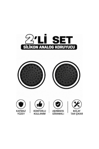 2 Adet Analog Koruyucu Silikon Kılıf Topuz Koruma Ps4 Ps5 Xbox One 360 Series Sx Switch Pro Uyumlu Beyaz