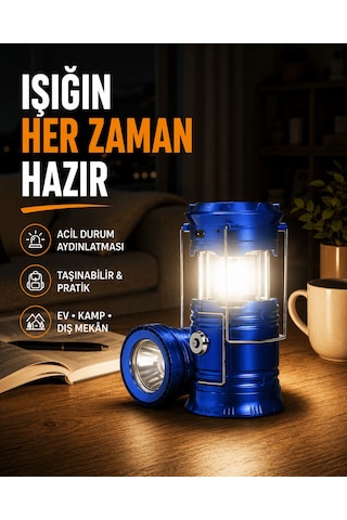 Güneş Enerjili Katlanabilir Kızaklı Kamp Feneri Usb Şarjlı, Çok Yönlü Ve Dayanıklı Tasarım A