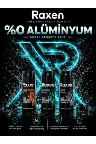 Erkek Deodorant Spreyi - Black Serisi - 150ml - Etkili Ter Kokusu Önleyici - Alüminyumsuz Ve Leke Bırakmayan Formül - Gün Boyu Ferahlık Veren Erkek Vücut Spreyi