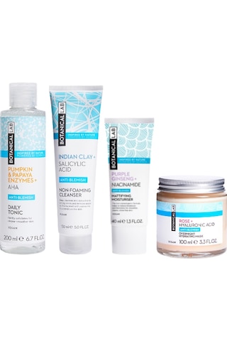 Botanical Lab Daily Tonic 200 ML + Non-Foaming Cleanser 50 ML + Blemish Mattifying Moisturiser 40 ML + Overnight Hydrating Mask 100 ML