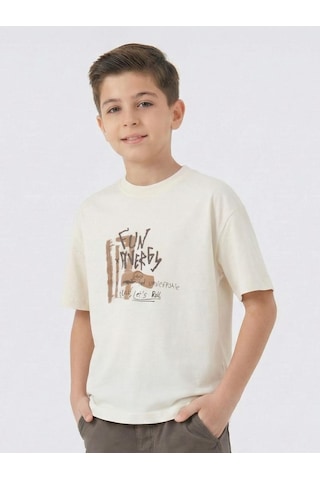 Xo Kids Erkek Çocuk Tişort 3-14 Yaş 1921 Taş Rengi